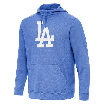Men's Antigua Heather Royal Los Angeles Dodgers Cloud Pullover Hoodie