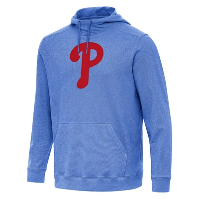 Men's Antigua Heather Royal Philadelphia Phillies Cloud Pullover Hoodie