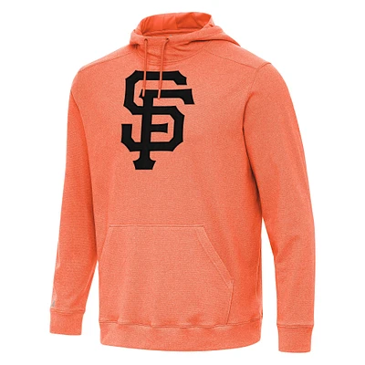 Men's Antigua Heather Orange San Francisco Giants Cloud Pullover Hoodie