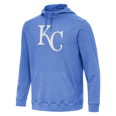 Men's Antigua Heather Royal Kansas City Royals Cloud Pullover Hoodie