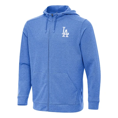 Men's Antigua Heather Royal Los Angeles Dodgers Effortless Full-Zip Hooded Jacket