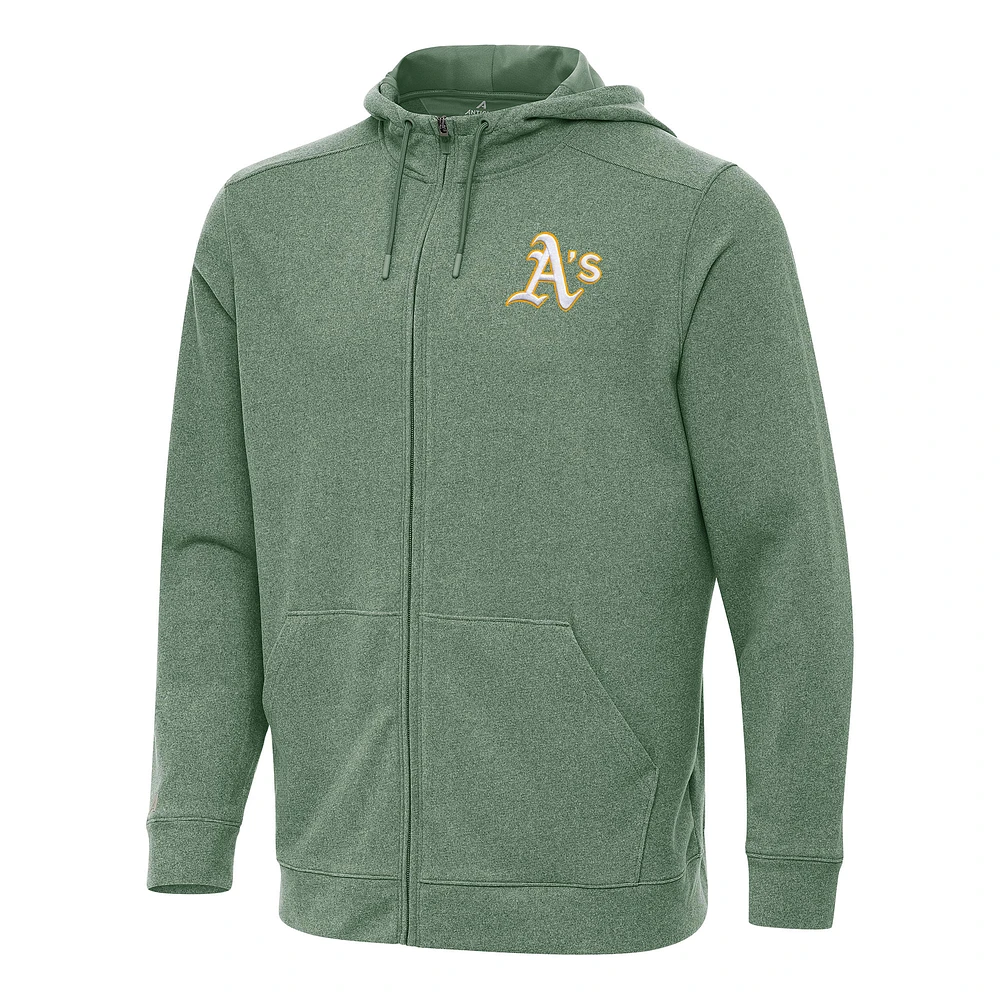 Men's Antigua Hunter Green Athletics Effortless Full-Zip Hooded Jacket