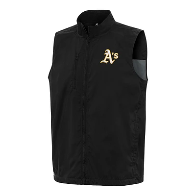 Men's Antigua Black Athletics Brisk Full-Zip Vest
