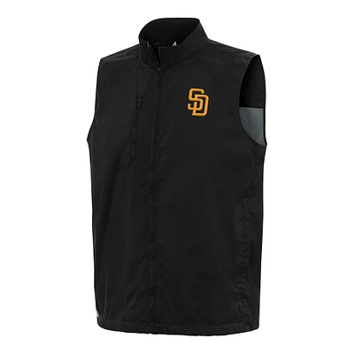 Men's Antigua Black San Diego Padres Brisk Full-Zip Vest