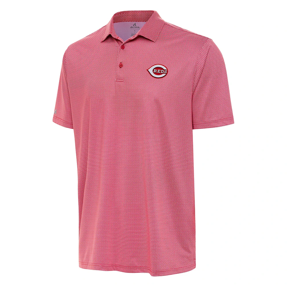Men's Antigua White/Red Cincinnati Reds Rings Polo