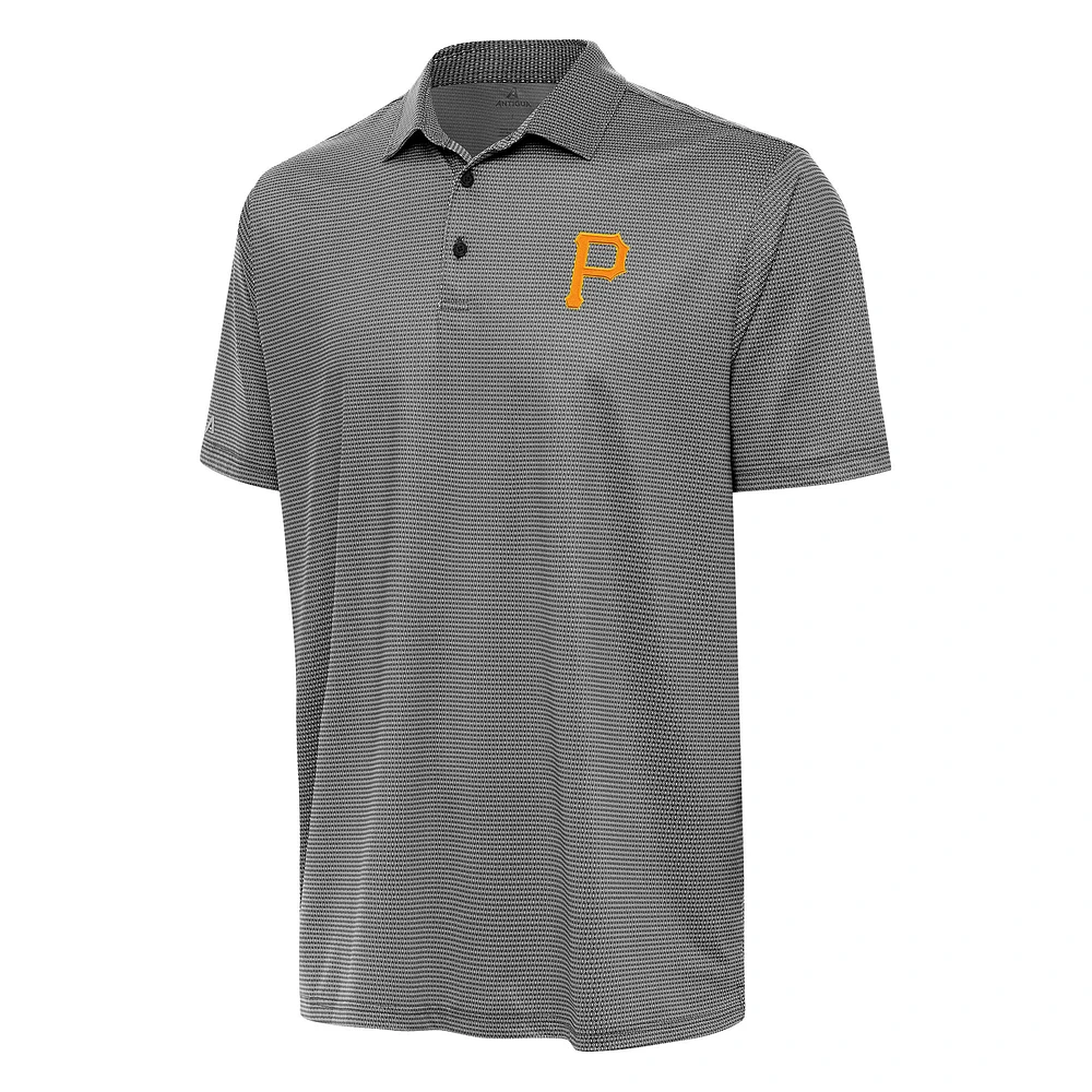 Men's Antigua White/Black Pittsburgh Pirates Rings Polo
