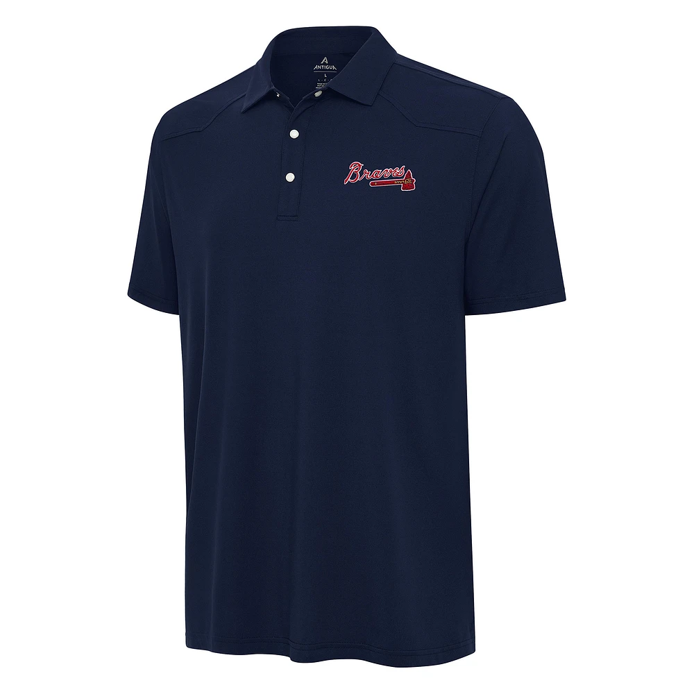 Men's Antigua Navy Atlanta Braves Western Polo