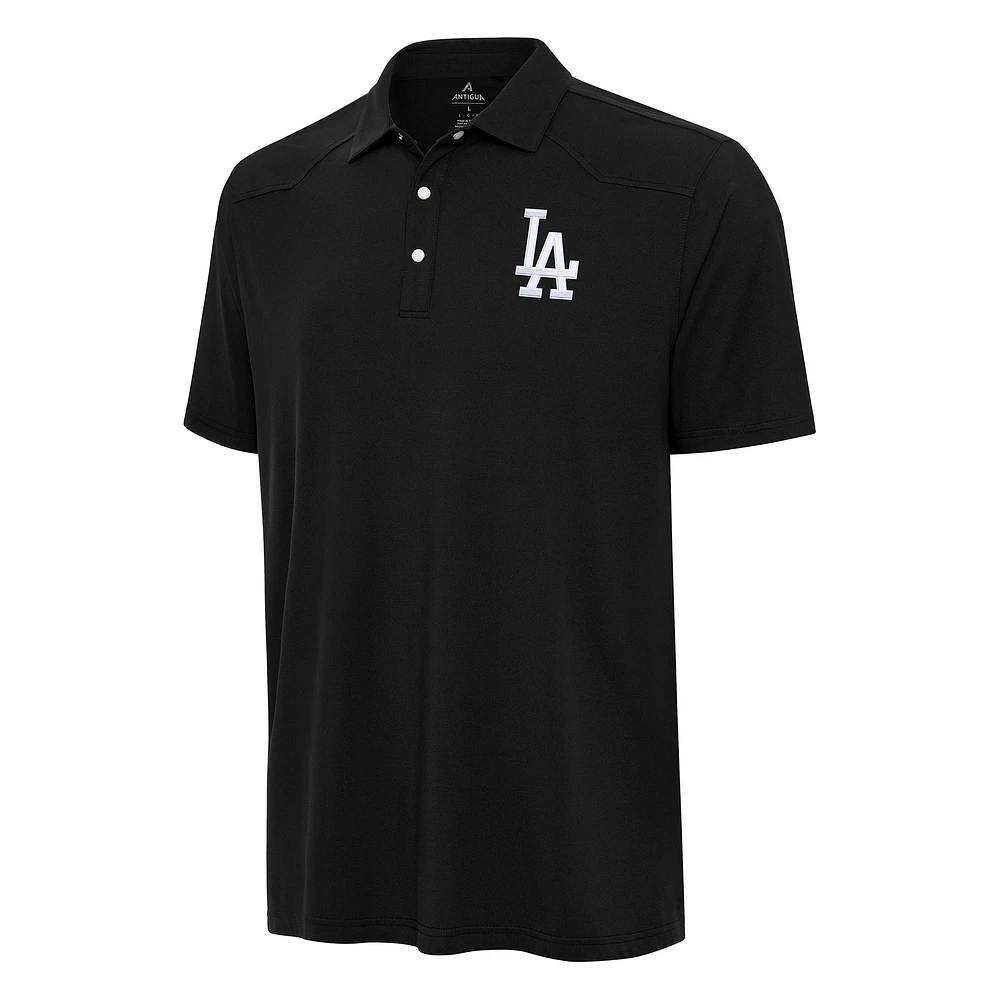 Men's Antigua Black Los Angeles Dodgers Western Polo