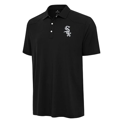Men's Antigua Black Chicago White Sox Western Polo