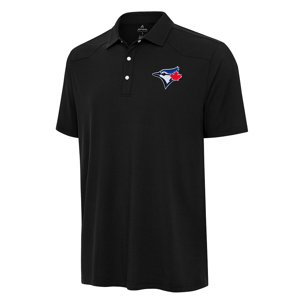 Men's Antigua Black Toronto Blue Jays Western Polo