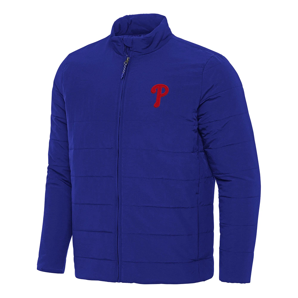 Men's Antigua Royal Philadelphia Phillies Swelter Full-Zip Puffer Jacket