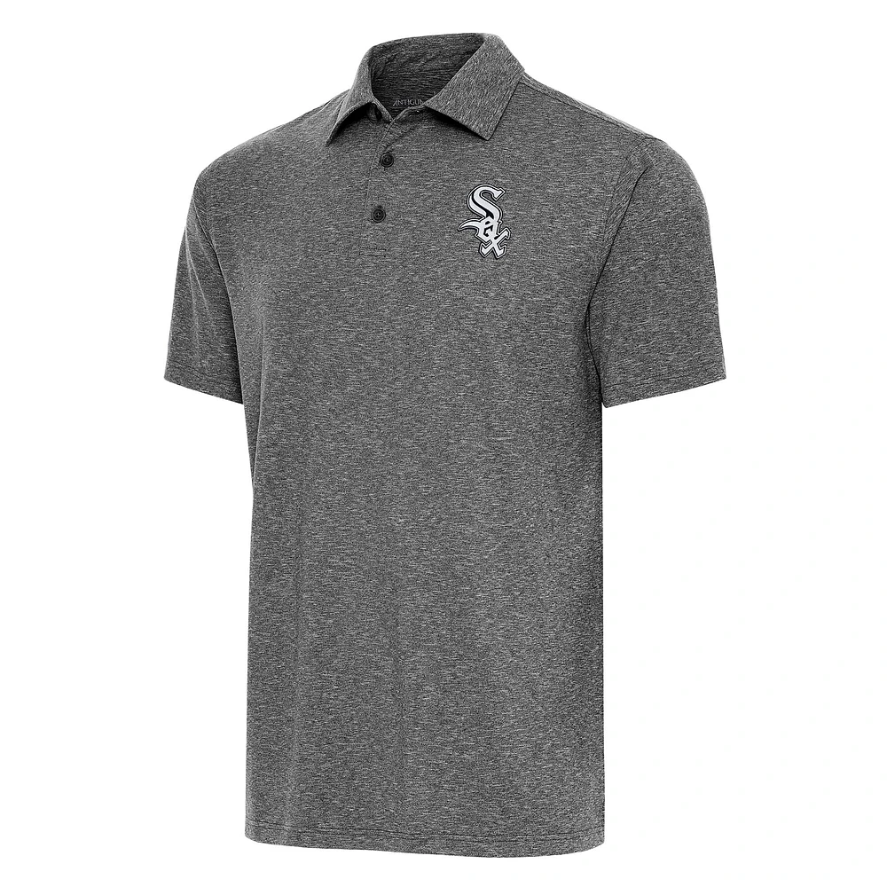 Men's Antigua Heather Black Chicago White Sox Big & Tall Par 3 Polo