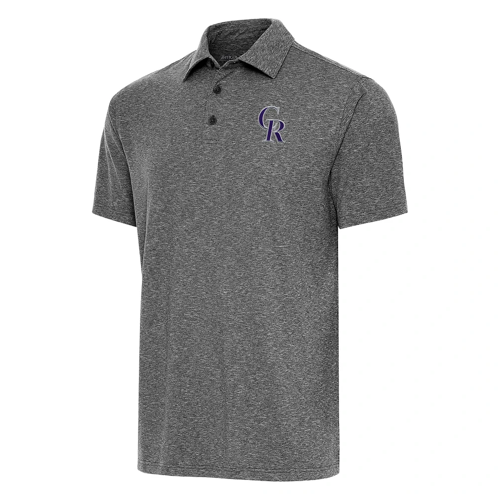 Men's Antigua Heather Black Colorado Rockies Big & Tall Par 3 Polo