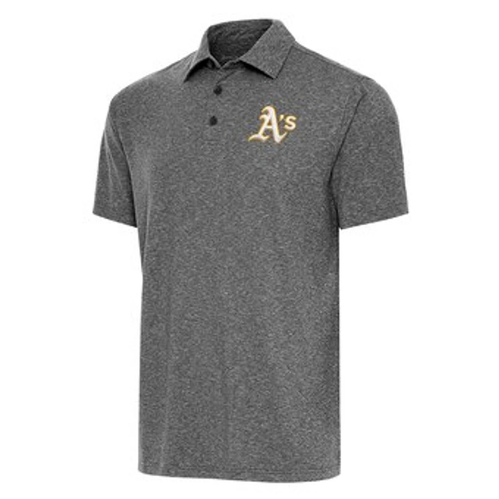 Men's Antigua Heather Black Athletics Big & Tall Par 3 Polo
