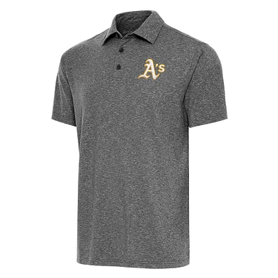 Men's Antigua Heather Black Athletics Big & Tall Par 3 Polo