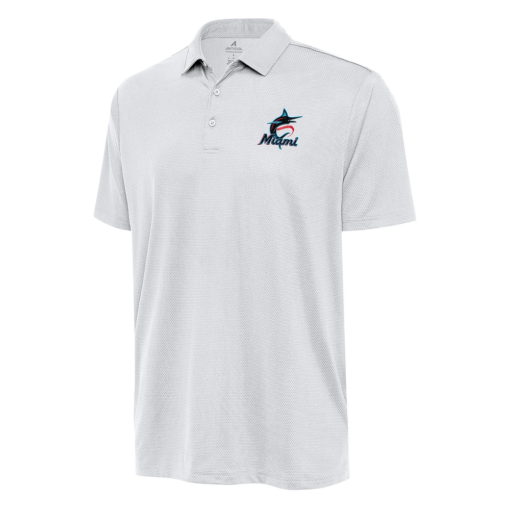 Men's Antigua White Miami Marlins Big & Tall Ellipse Polo