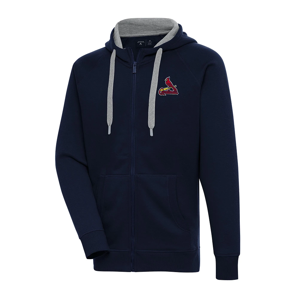 Men's Antigua Navy St. Louis Cardinals Big & Tall Victory Full-Zip Hoodie Jacket