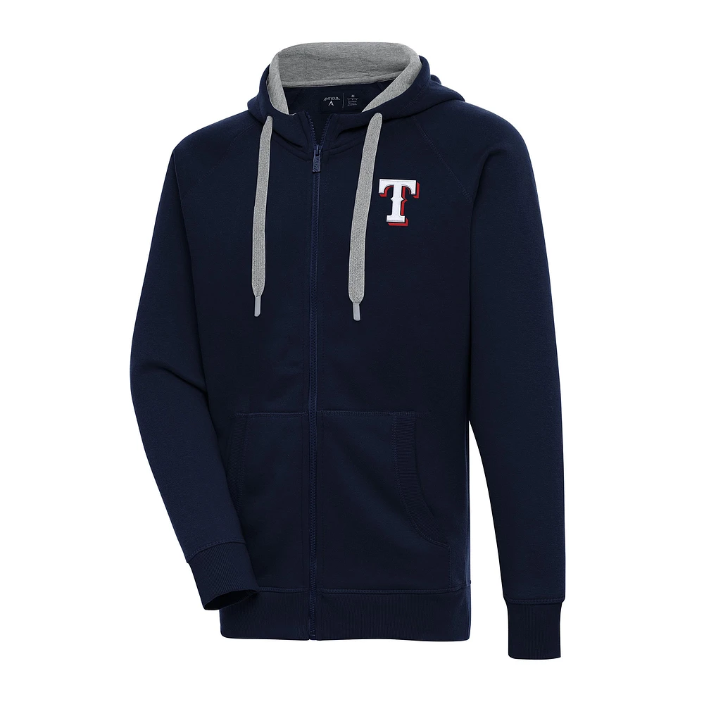 Men's Antigua Navy Texas Rangers Big & Tall Victory Full-Zip Hoodie Jacket
