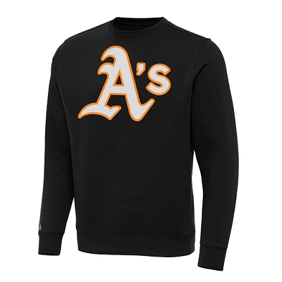 Men's Antigua Black Athletics Big & Tall Victory Pullover Sweatshirt