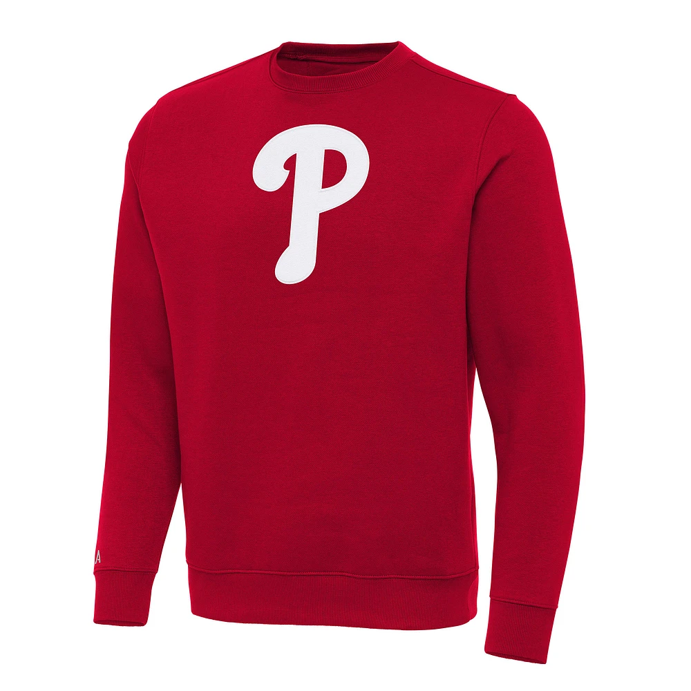 Men's Antigua Red Philadelphia Phillies Big & Tall Victory Pullover Sweatshirt