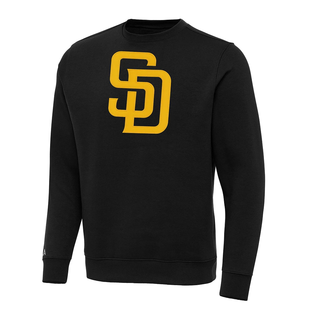 Men's Antigua Black San Diego Padres Big & Tall Victory Pullover Sweatshirt