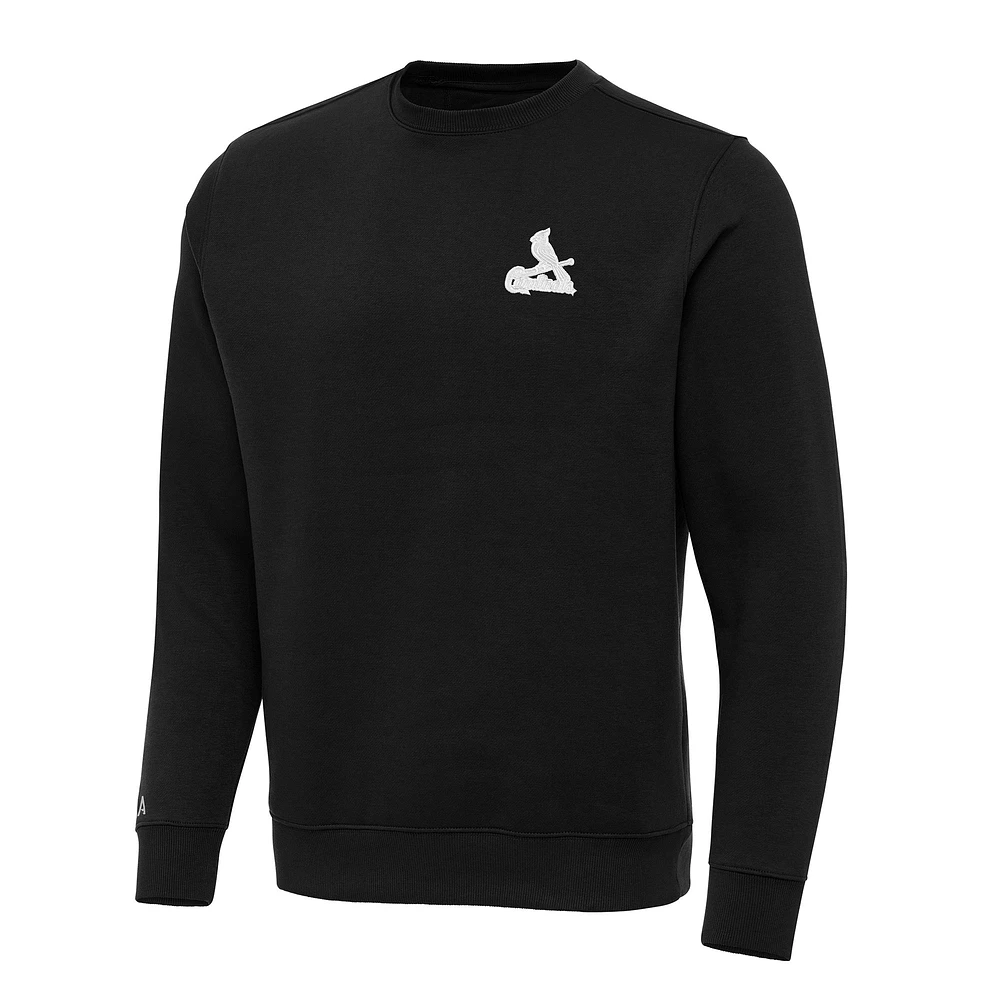 Men's Antigua Black St. Louis Cardinals Big & Tall Victory Pullover Sweatshirt