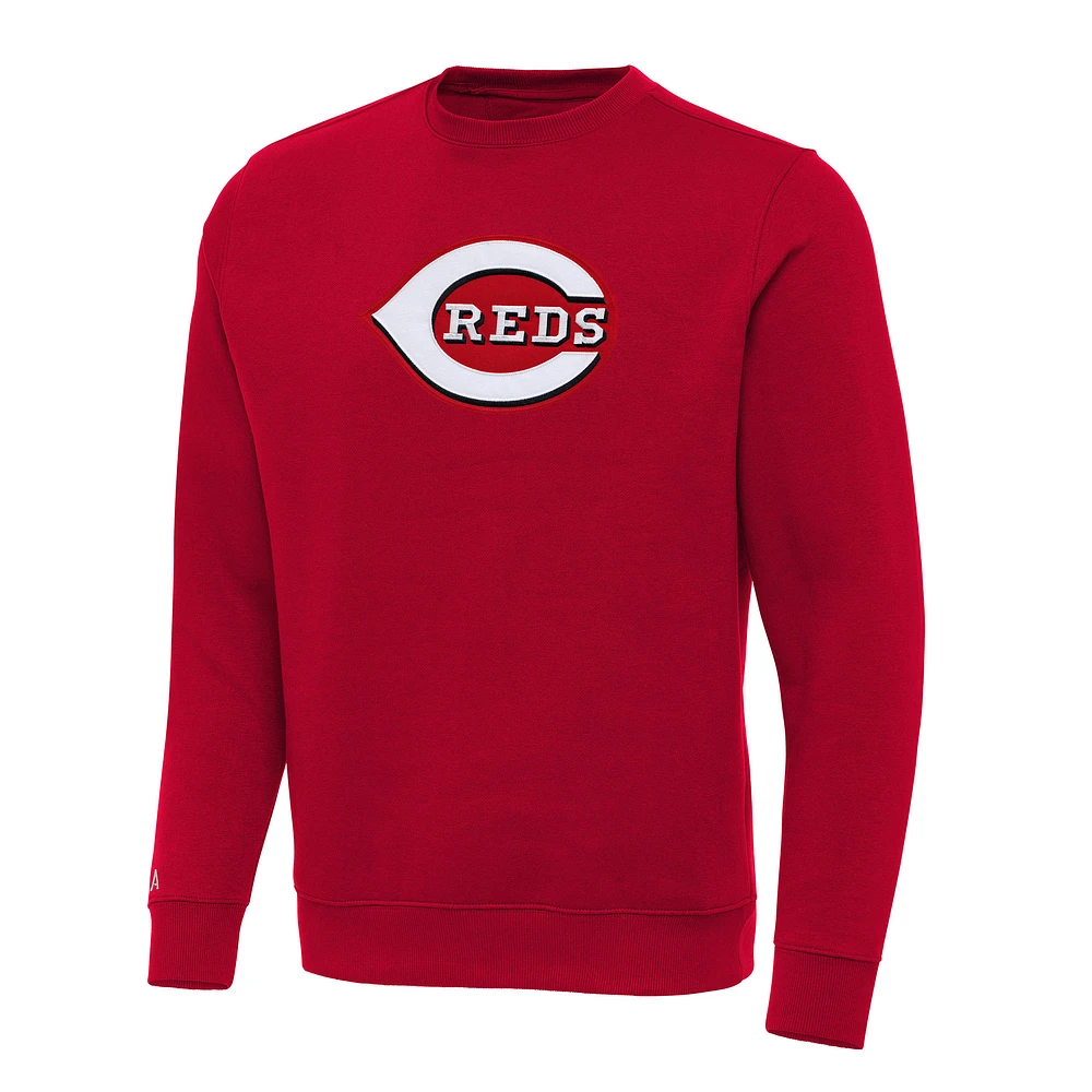 Men's Antigua Red Cincinnati Reds Big & Tall Victory Pullover Sweatshirt