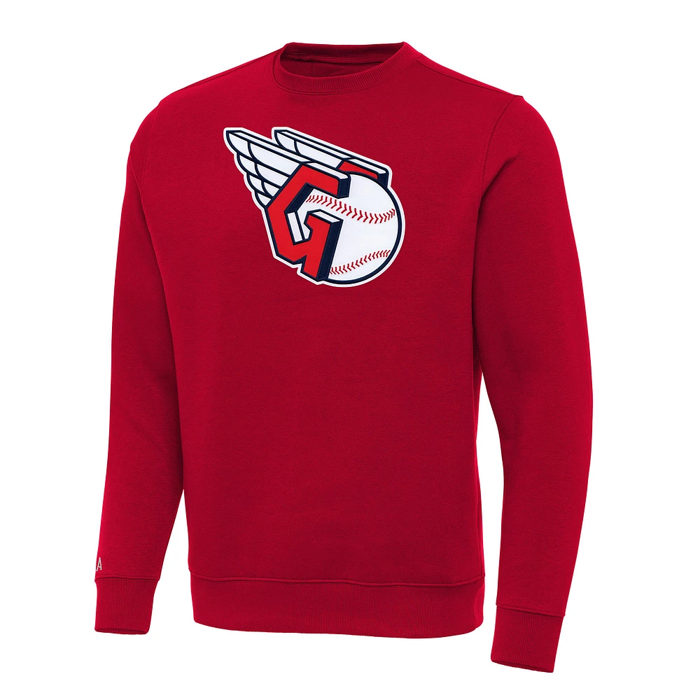 Men's Antigua Red Cleveland Guardians Big & Tall Victory Pullover Sweatshirt