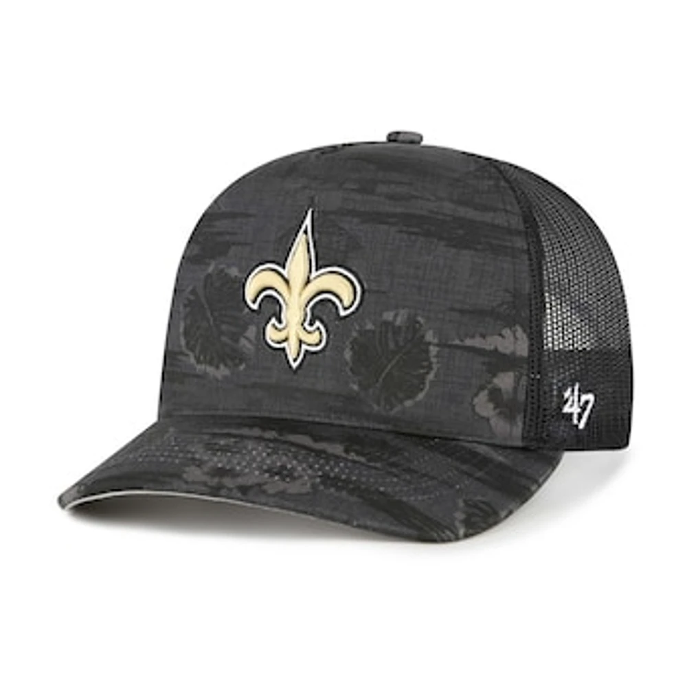 Men's '47 Black New Orleans Saints Fiji Trucker Adjustable Hat