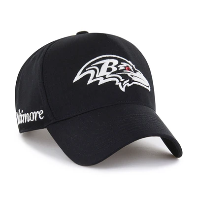 Men's '47 Black Baltimore Ravens Foundation Offside Adjustable Hat
