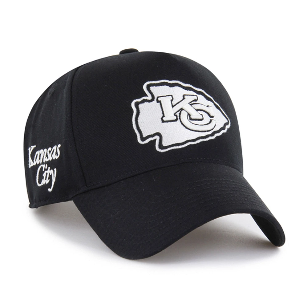Men's '47 Black Kansas City Chiefs Foundation Offside Adjustable Hat