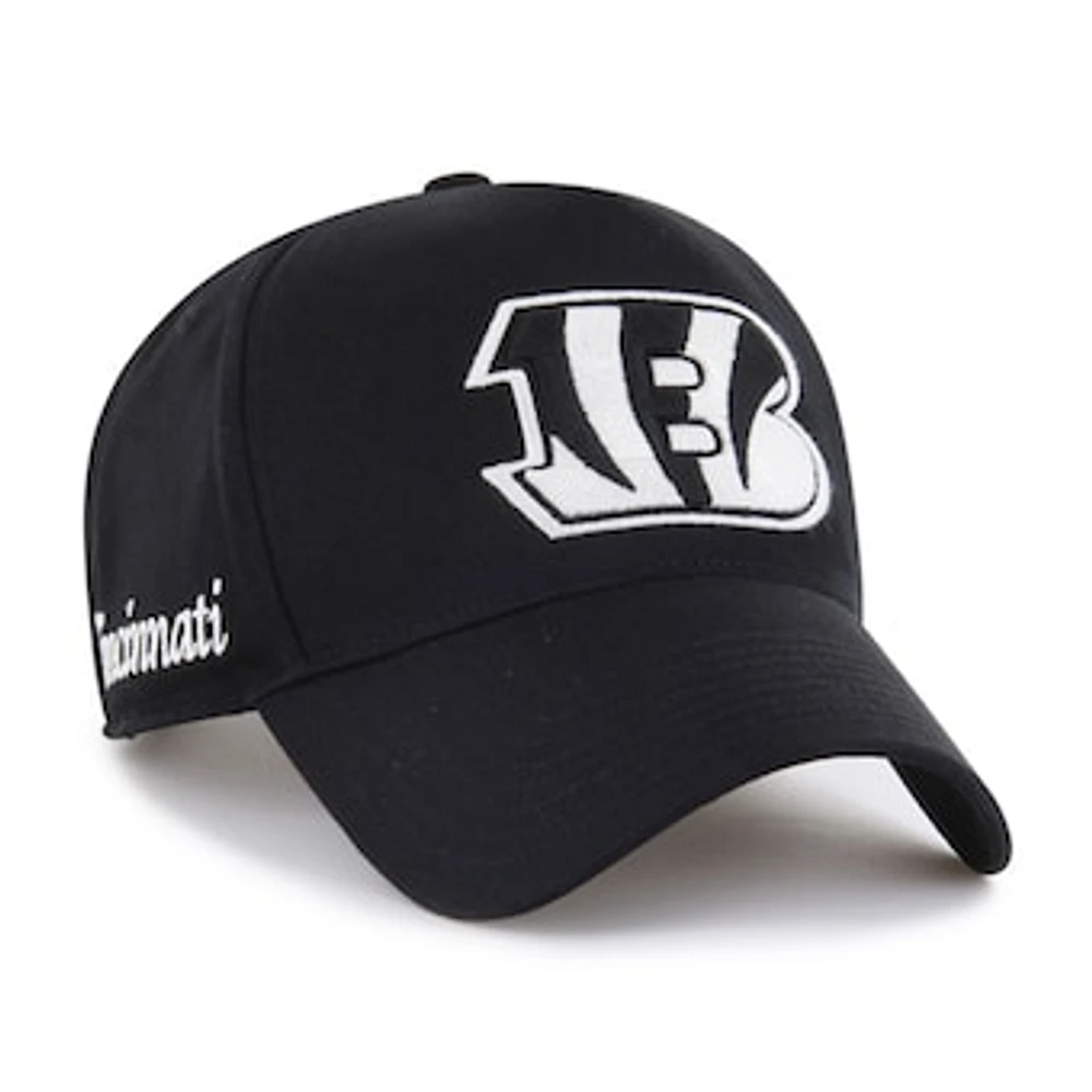 Men's '47 Black Cincinnati Bengals Foundation Offside Adjustable Hat