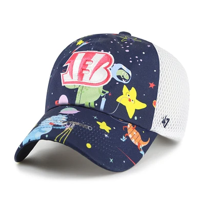 Youth '47 Navy Cincinnati Bengals Space Dino Adjustable Trucker Hat