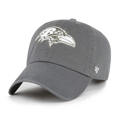 Women's '47 Gray Baltimore Ravens Bright Side Clean Up Adjustable Hat