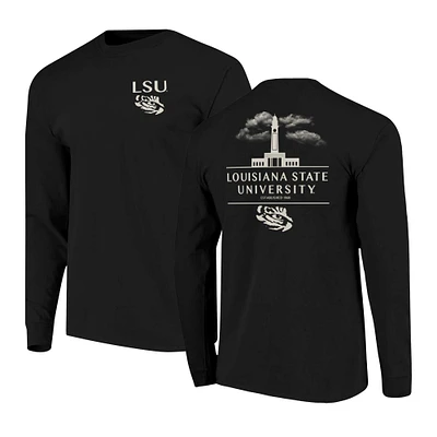 Men's Black LSU Tigers Comfort Colors Campus Nights Long Sleeve T-Shirt