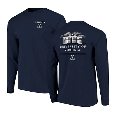 Men's Navy Virginia Cavaliers Comfort Colors Campus Nights Long Sleeve T-Shirt