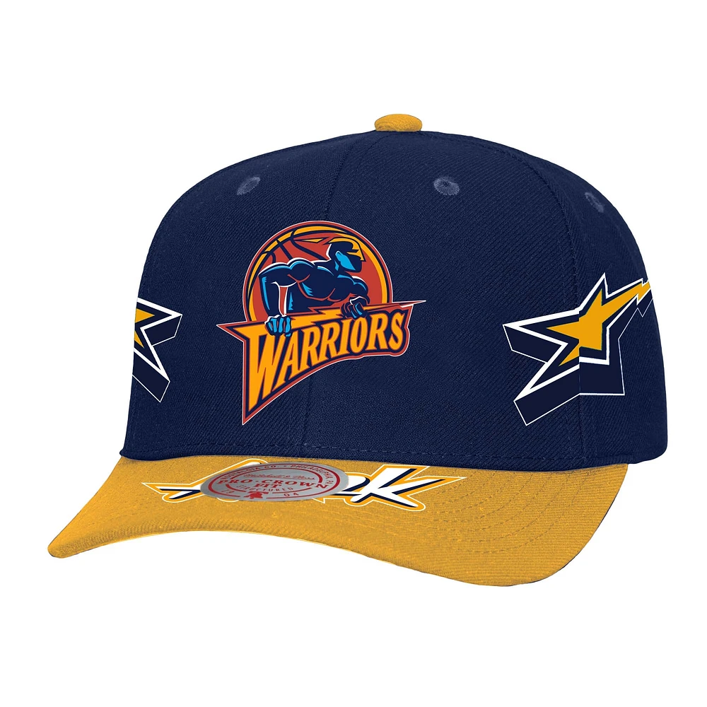 Men's Mitchell & Ness Navy/Gold Golden State Warriors AS2K Stars Pro Crown Adjustable Hat