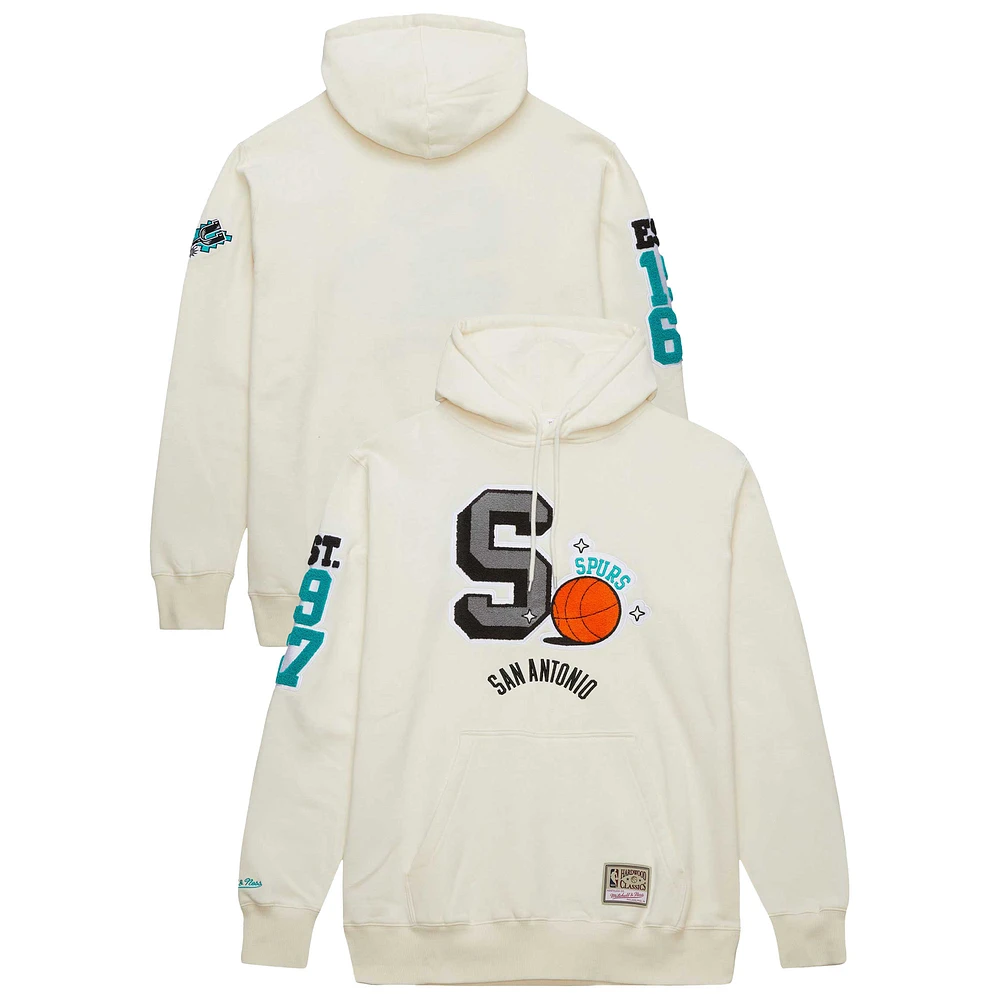 Men's Cream San Antonio Spurs Sswagger Classic Chenille Pullover Hoodie