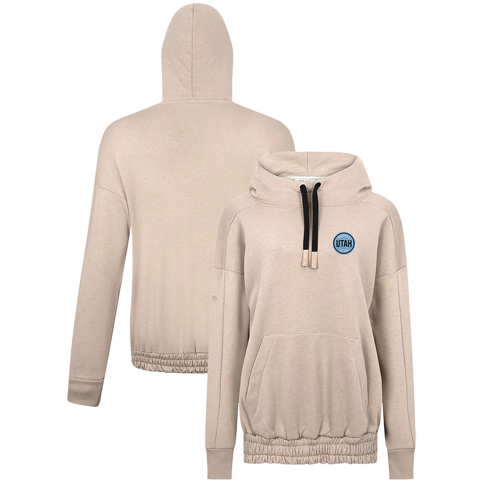 Women's Levelwear Khaki Utah Hockey Club Waterfall Stained Glass Pullover Hoodie