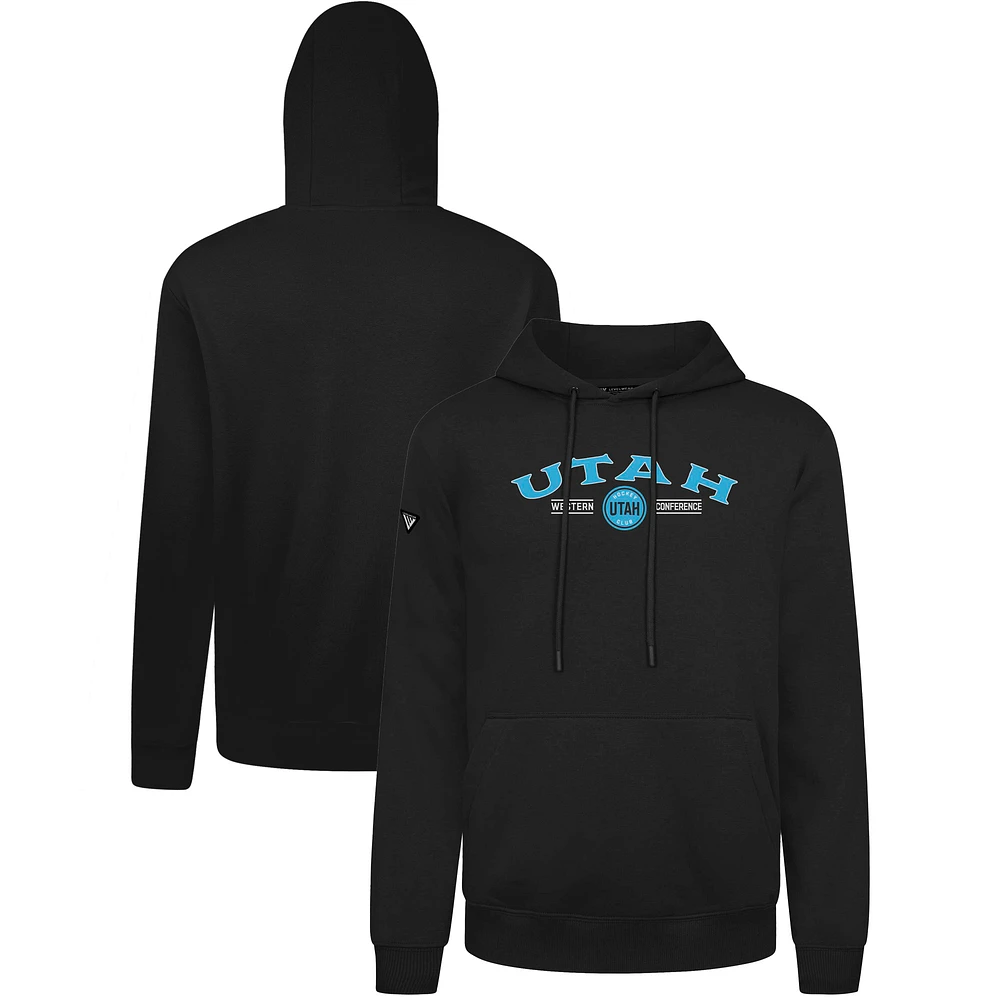 Men's Levelwear Black Utah Hockey Club Podium Ice Wall Pullover Hoodie