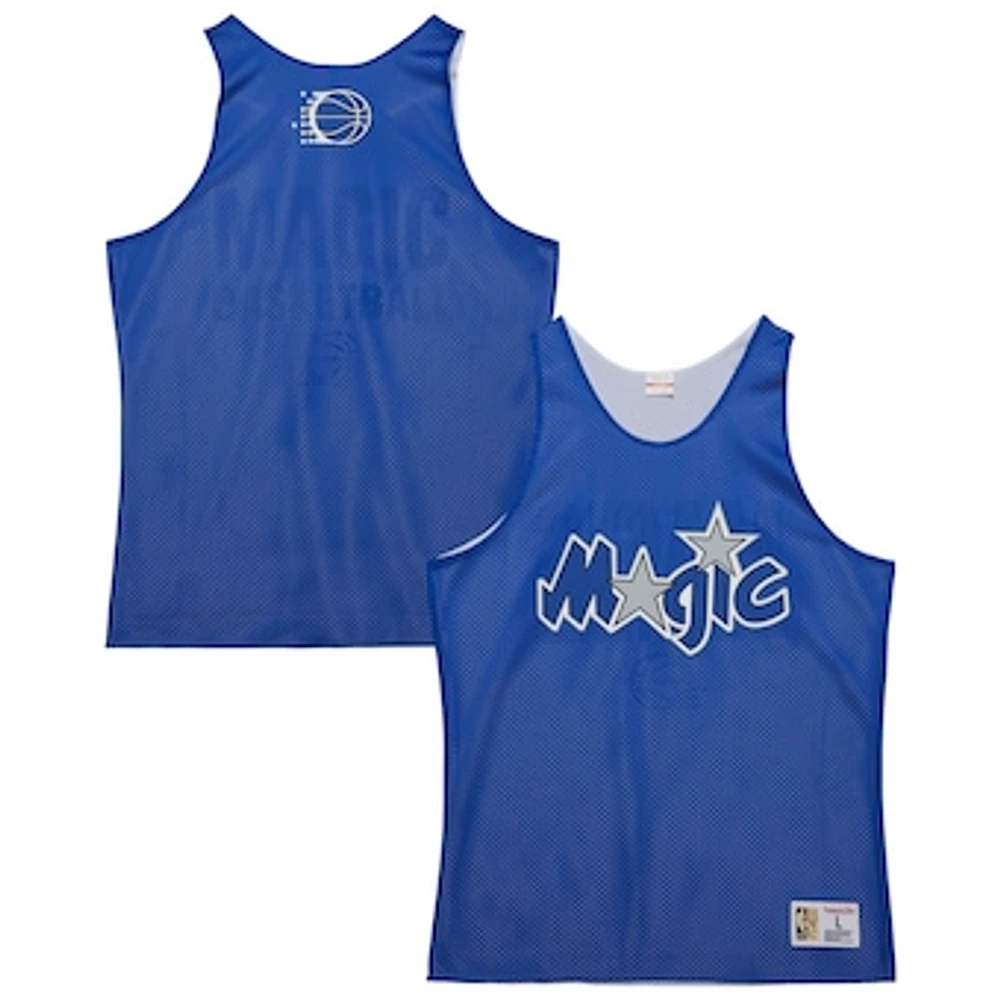 Men's Mitchell & Ness Blue/White Orlando Magic Hardwood Classics Reversible Mesh Practice Jersey