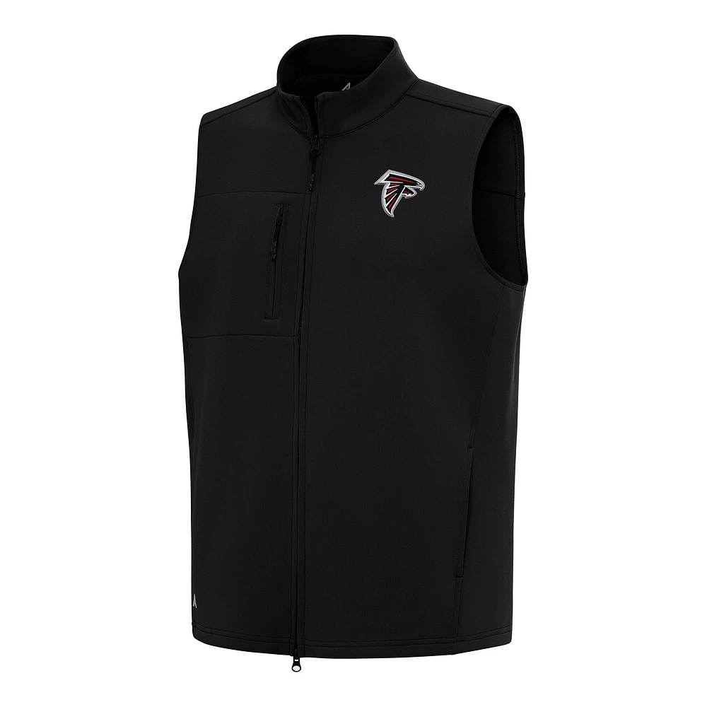 Men's Antigua Black Atlanta Falcons Demand Full-Zip Vest