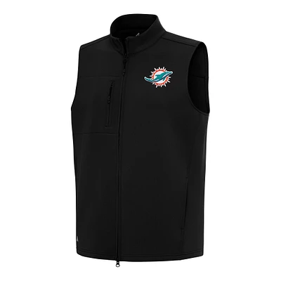 Men's Antigua Black Miami Dolphins Demand Full-Zip Vest
