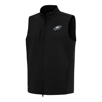 Men's Antigua Black Philadelphia Eagles Demand Full-Zip Vest