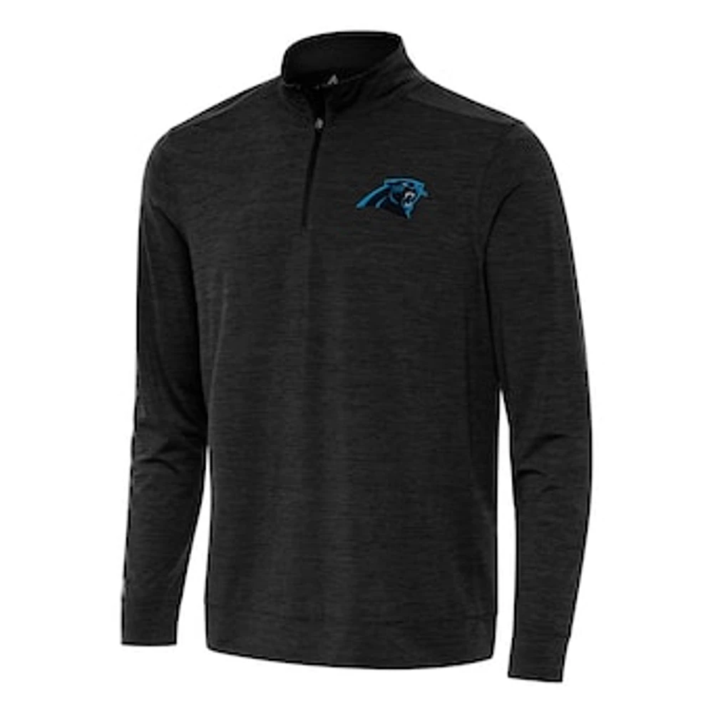 Men's Antigua Heather Carolina Panthers Bright Quarter-Zip Top