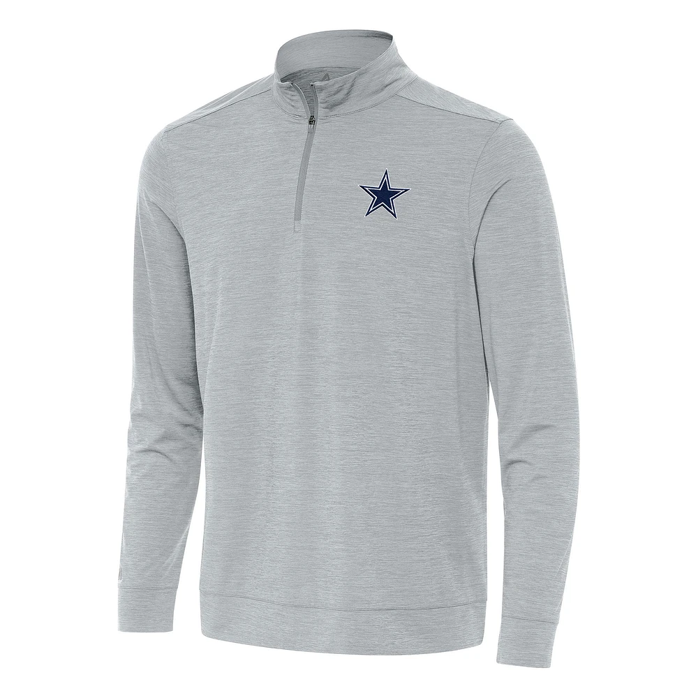 Men's Antigua Heather Dallas Cowboys Bright Quarter-Zip Top