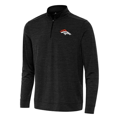 Men's Antigua Heather Denver Broncos Bright Quarter-Zip Top