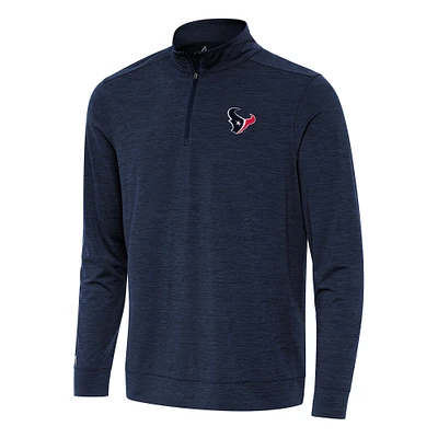 Men's Antigua Heather Navy Houston Texans Bright Quarter-Zip Top