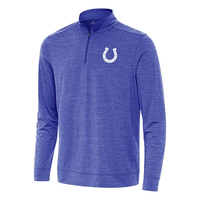 Men's Antigua Heather Royal Indianapolis Colts Bright Quarter-Zip Top