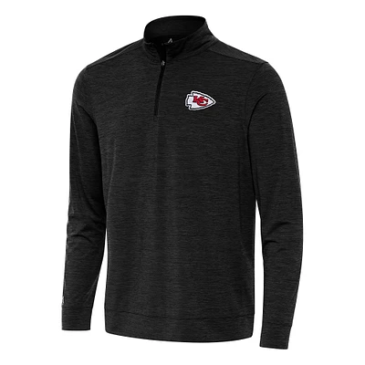 Men's Antigua Heather Kansas City Chiefs Bright Quarter-Zip Top